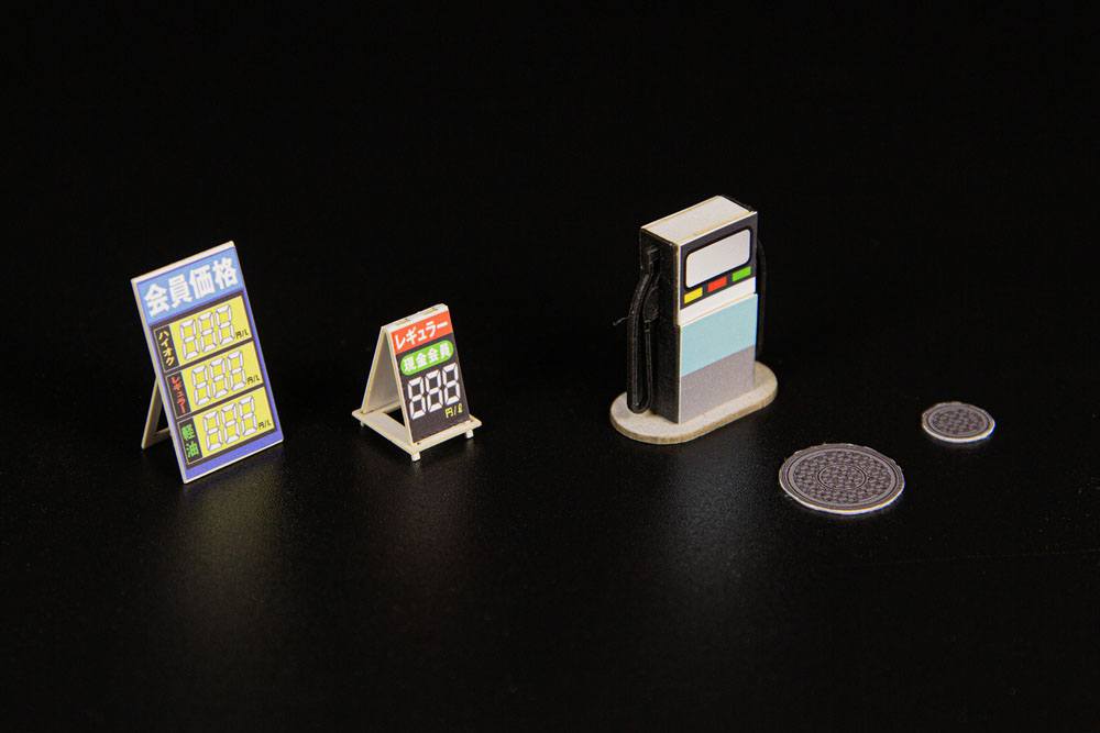 Original Illustration 1/64 Paper Model Kit 1/64 Gas Station 11 cm (re-run) 4582362385446