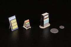 Original Illustration 1/64 Paper Model Kit 1/64 Gas Station 11 cm (re-run) 4582362385446