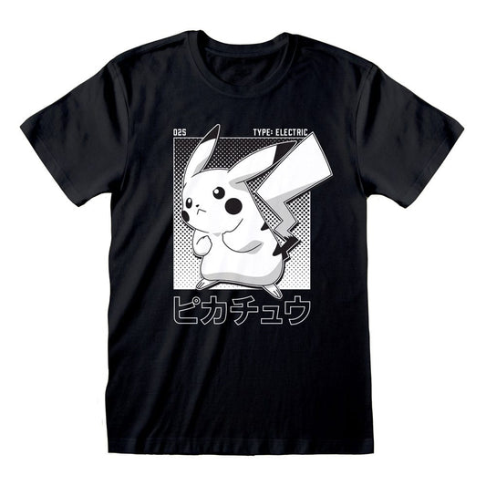 Pokemon T-Shirt Halftone Pikachu Size M 5056688555092