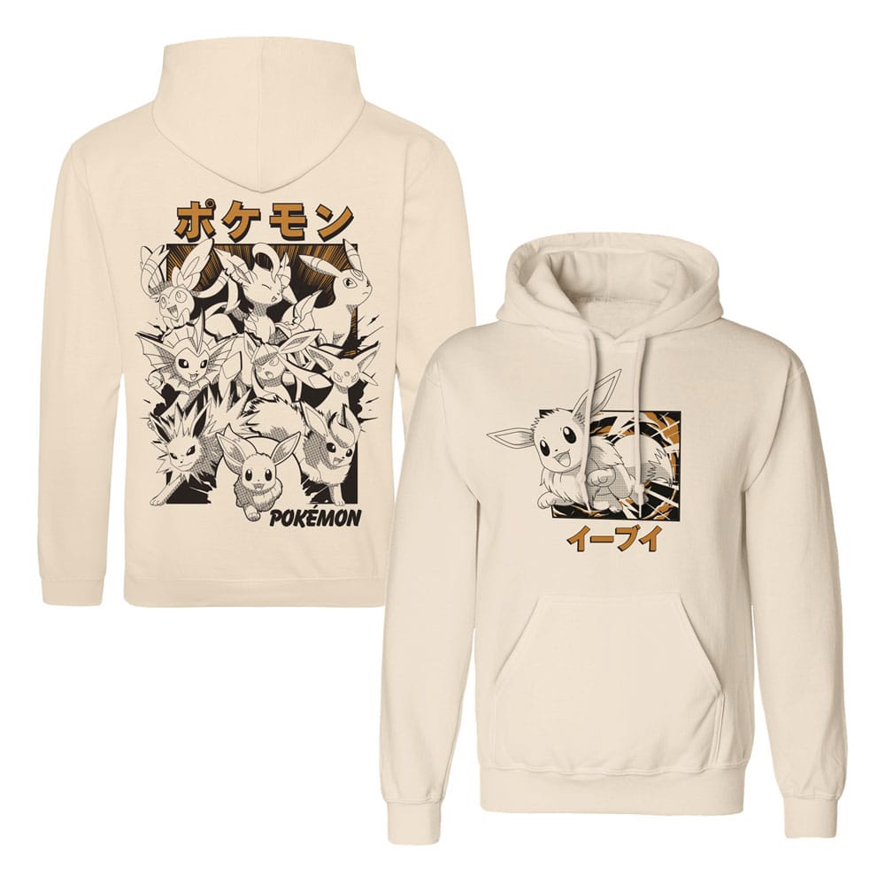 Pokémon Hooded Sweater Eevee Evolutions Katakana Size S 5056811543385