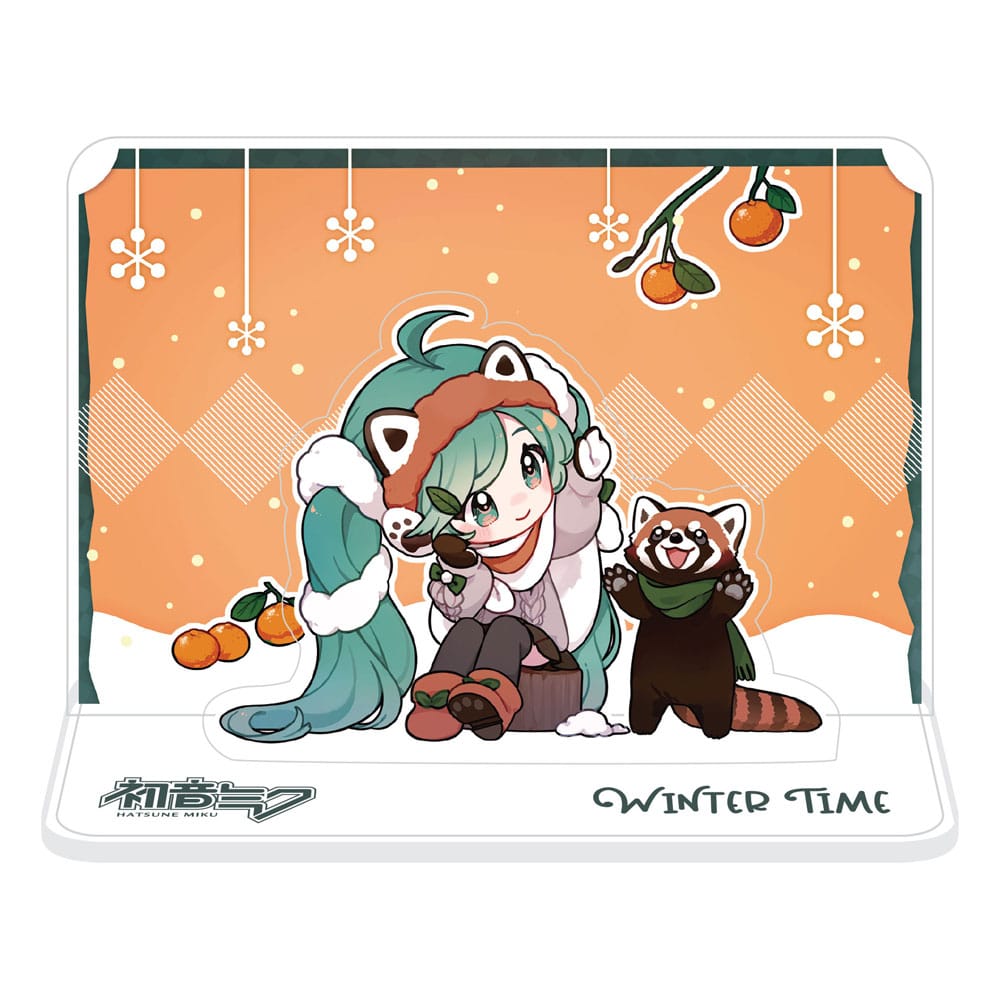 Hatsune Miku Acrylic Figure Standee Miku and Red Panda (Winter Time) 11 cm 6430063313184