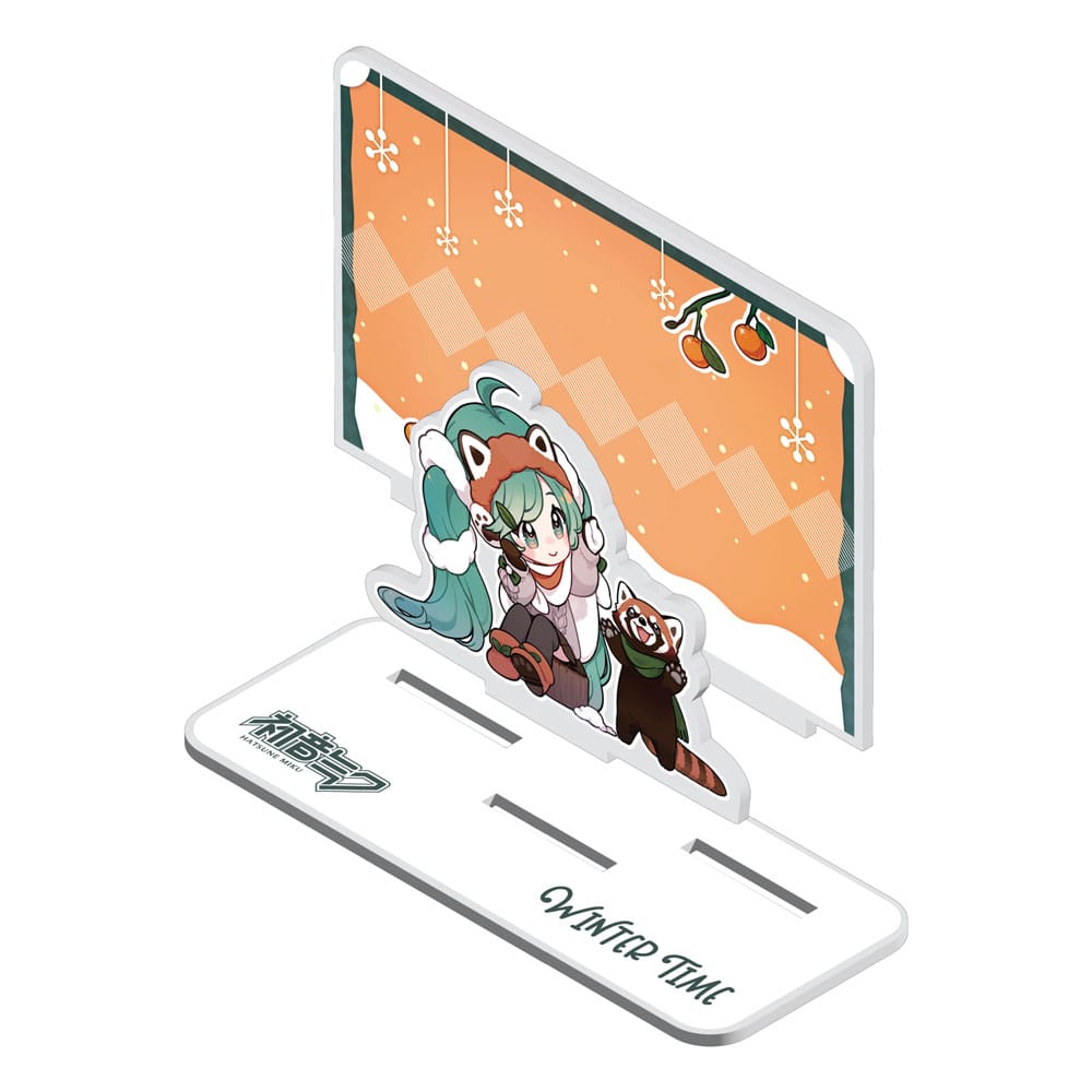 Hatsune Miku Acrylic Figure Standee Miku and Red Panda (Winter Time) 11 cm 6430063313184