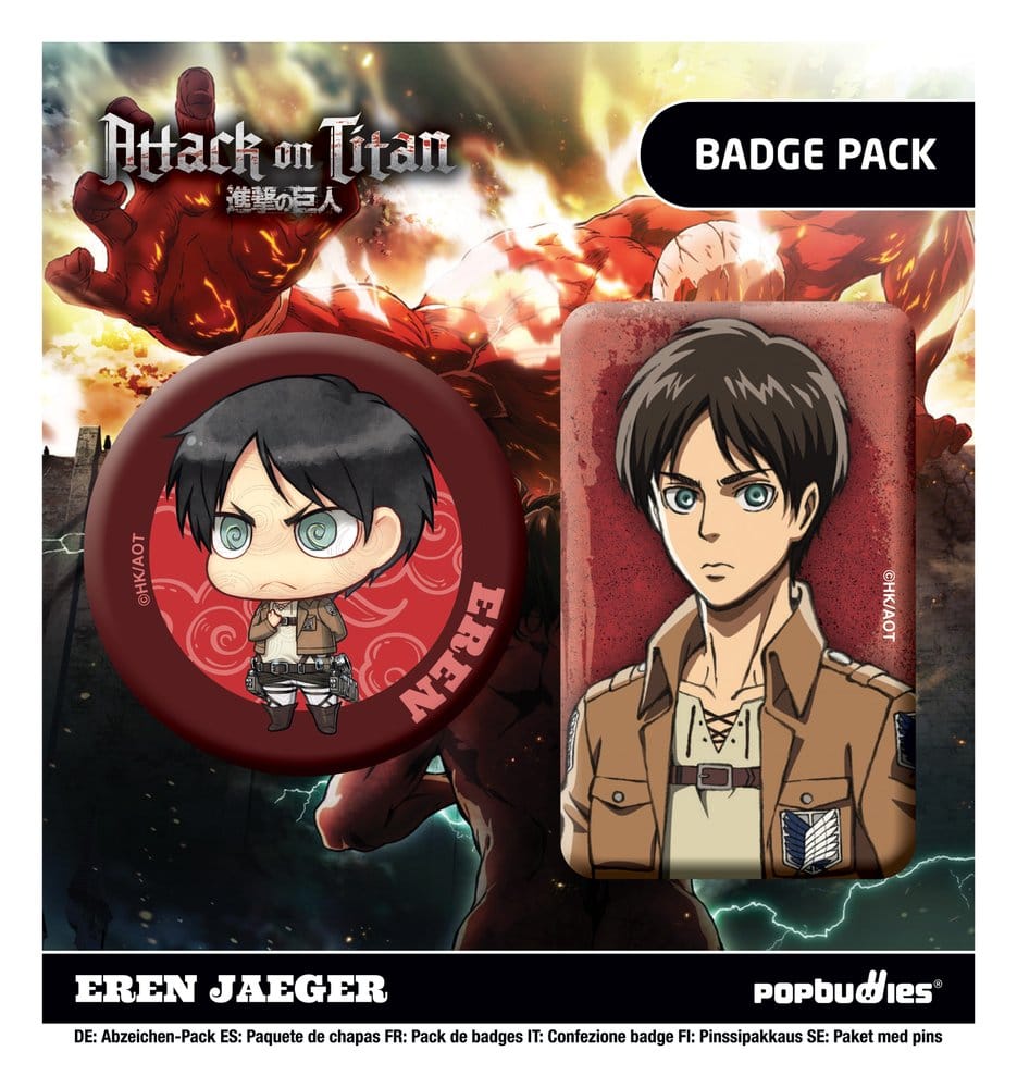 Attack on Titan Badges 2-Pack Eren Jaeger 6430063313399