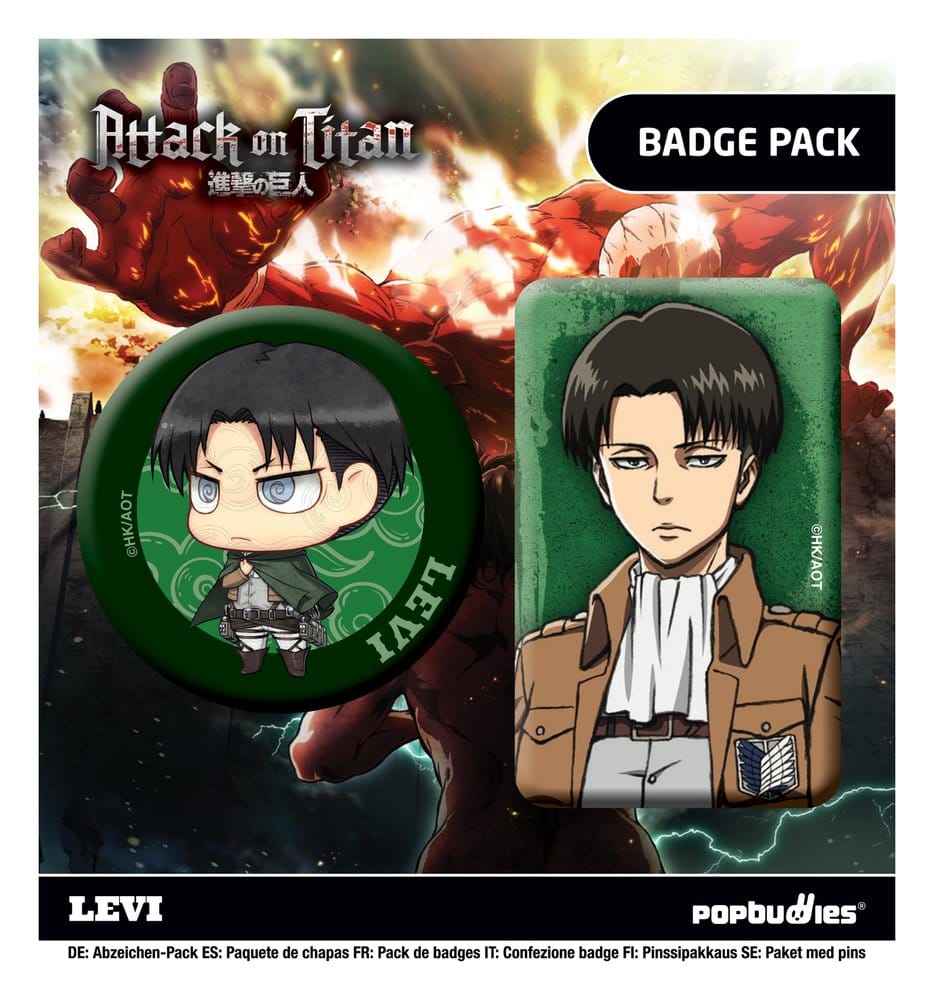 Attack on Titan Badges 2-Pack Levi 6430063313412