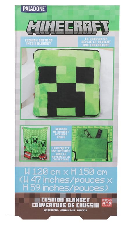Minecraft Cushion Blanket Creeper 2-in-1 Foldable 150 cm 5056577740226