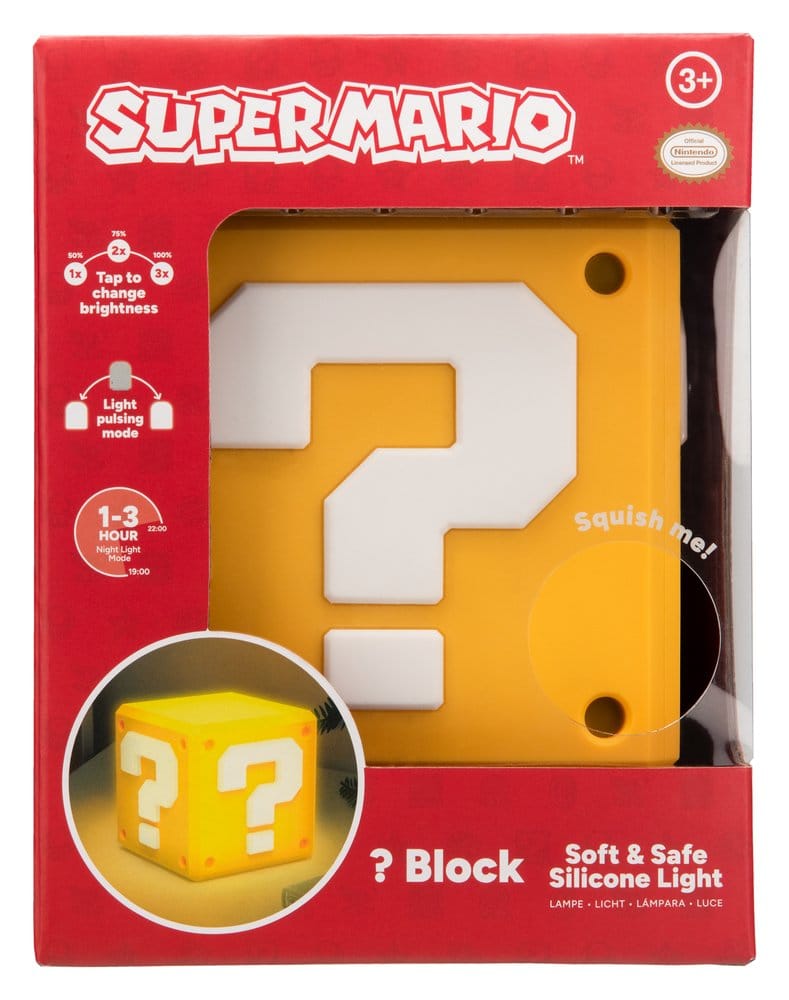 Super Mario SquishyGlo Silicon Light Question Block Rechargeable 13 cm 5056577773729