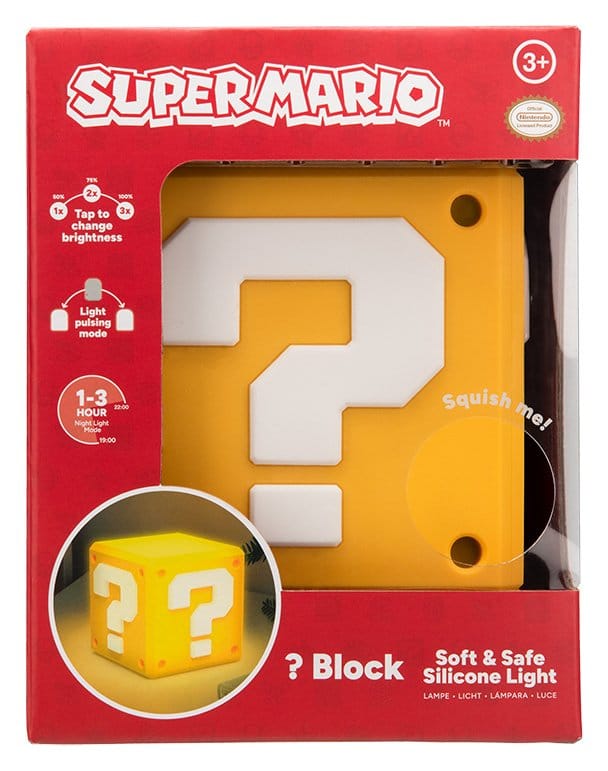 Super Mario SquishyGlo Silicon Light Question Block Rechargeable 13 cm 5056577773729