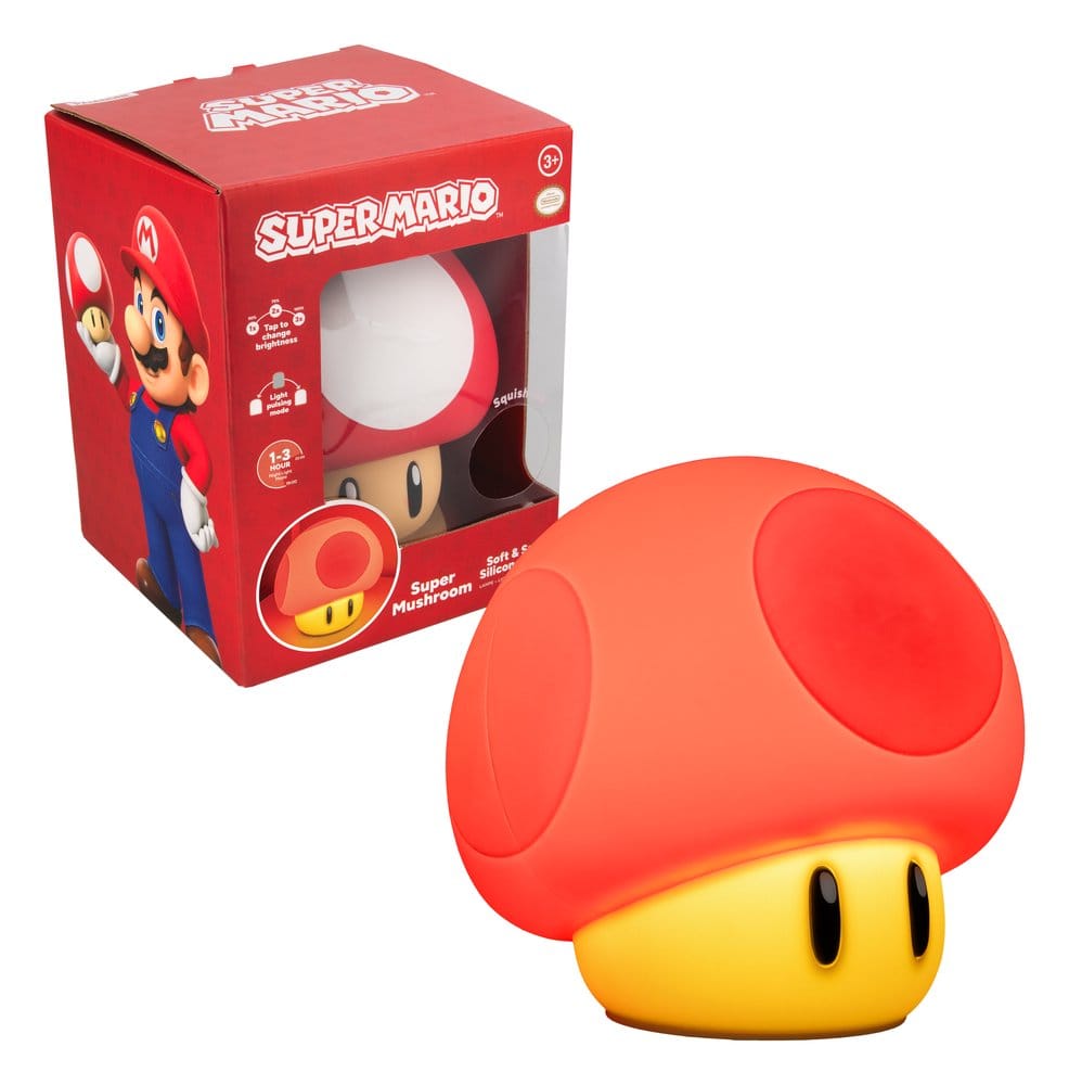 Super Mario SquishyGlo Silicon Light Super Mushroom Rechargeable 15 cm 5056577774214