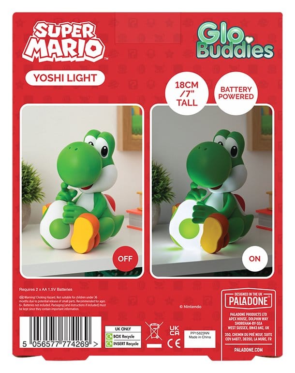 Super Mario GloBuddies Light Yoshi 18 cm 5056577774269