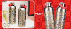 Super Mario Metal Water Bottle with Carry Loop 5056577774849