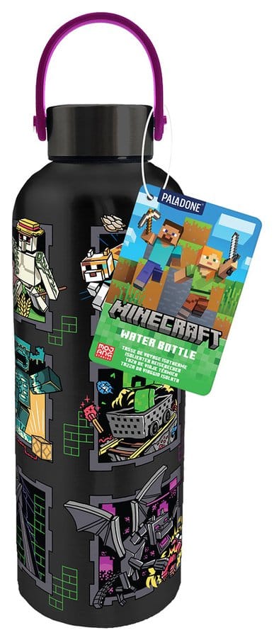 Minecraft Mascots Metal Water Bottle with Carry Loop 5056577774856