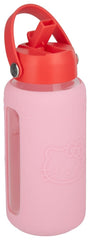 Sanrio Glass Water Bottle Hello Kitty with Sleeve 5056577776980