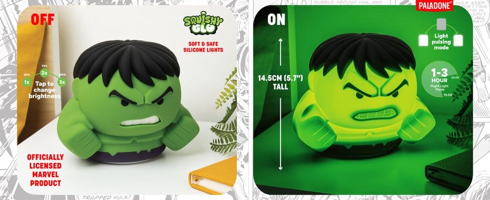 Marvel Universe SquishyGlo Silicon Light Hulk Rechargeable 15 cm 5056577779387