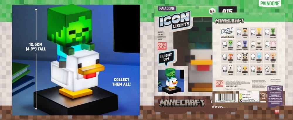 Minecraft Icon Light Chicken Jockey 13 cm 5056577780154