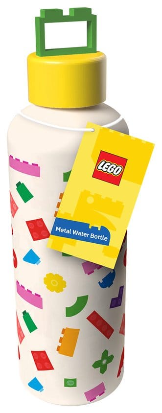 Lego Metal Water Bottle with Shaped Lid 5056577783551