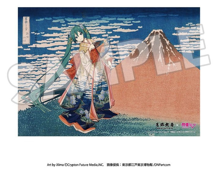 Katsushika Hokusai x Hatsune Miku Acrylic Panel Thirty-six Views of Mount Fuji Fine Wind, Clear Morning 30 cm 4580781043503