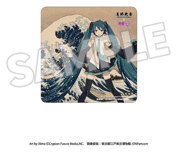 Katsushika Hokusai x Hatsune Miku Car Magnet Thirty-six Views of Mount Fuji/The Great Wave off Kanagawa 4580781043541