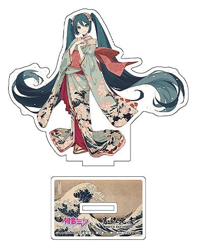 Hatsune Miku x Katsushika Hokusai iXima Die-Cut Acrylic Stand The Great Wave off Kanagawa (Kimono) 10 cm (5) 4580781045033