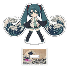 Hatsune Miku x Katsushika Hokusai iXima Die-Cut Acrylic Stand The Great Wave off Kanagawa (Chibi) 10 cm (5) 4580781045071