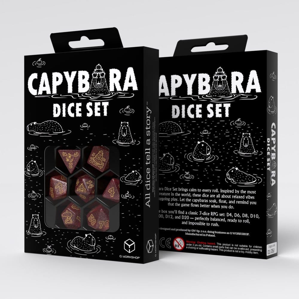 Capybara Dice Set of 7 Chillo 5907699498703