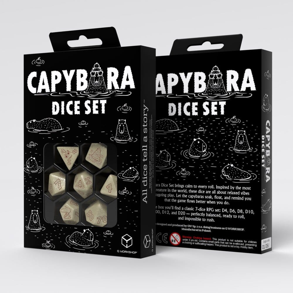 Capybara Dice Set of 7 Sleepie 5907699498710