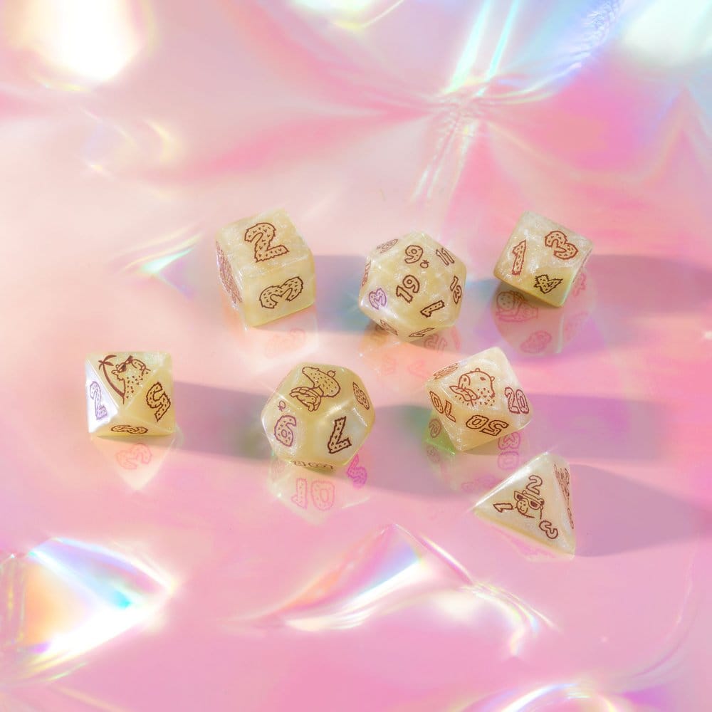 Capybara Dice Set of 7 Sleepie 5907699498710