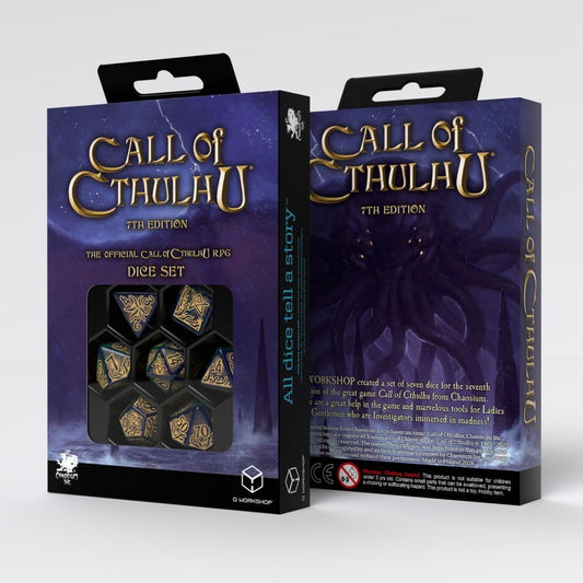 Call of Cthulhu 7th Edition Dice Set of 7 Blue-green & Gold 5907699499076