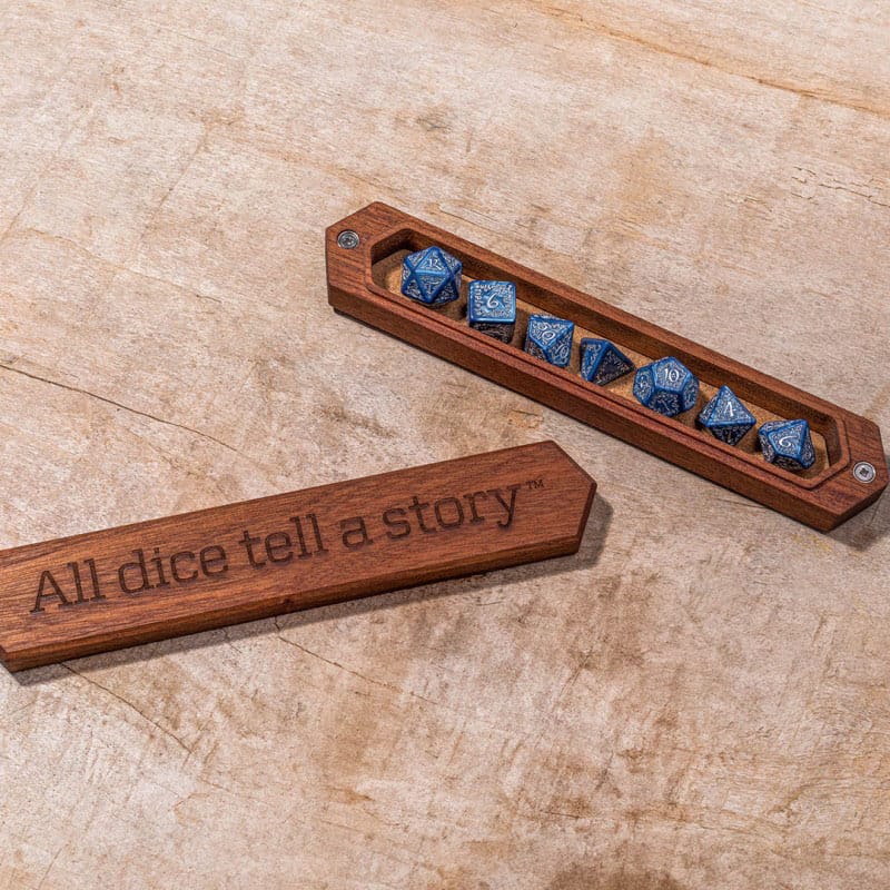 Q Workshop Sapelli Dice Box All dice tell a story 5907699497423