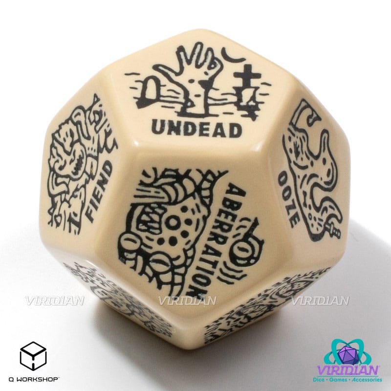Viridian Jumbo Dice Monster Generator Die D12 Beige 5907699498611