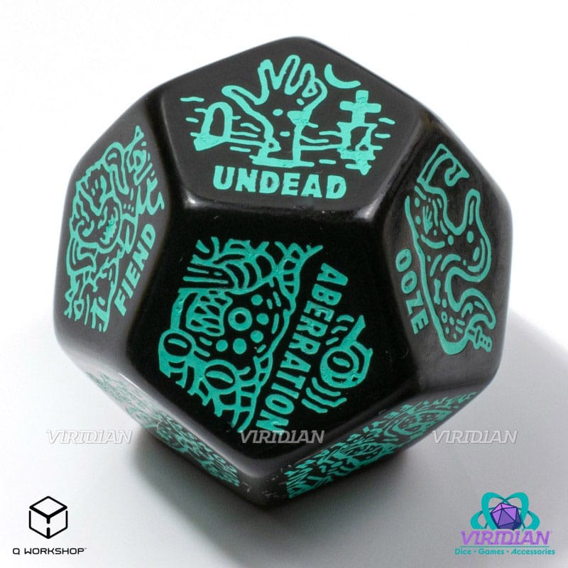 Viridian Jumbo Dice Monster Generator Die D12 Black  5907699498628