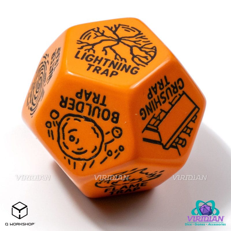 Viridian Jumbo Dice Trap Generator Die D12 Orange 5907699498598