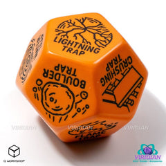 Viridian Jumbo Dice Trap Generator Die D12 Orange 5907699498598