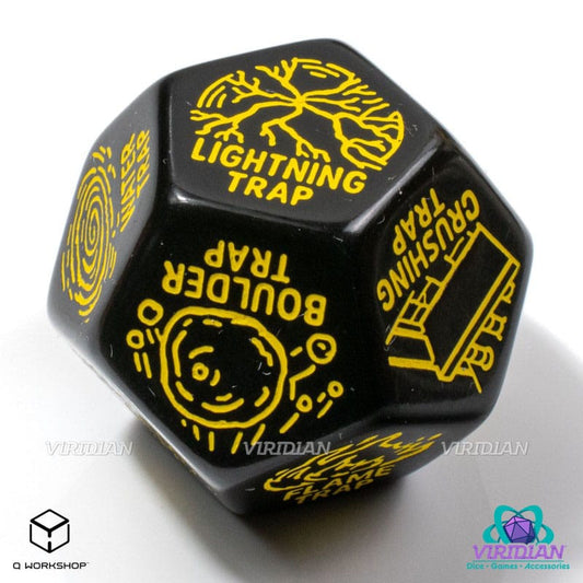 Viridian Jumbo Dice Trap Generator Die D12 Black  5907699498604