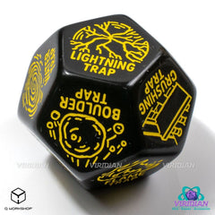 Viridian Jumbo Dice Trap Generator Die D12 Black  5907699498604