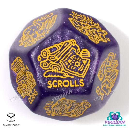 Viridian Jumbo Dice Treasure Generator Die D12 Shimmering Purple 5907699498536