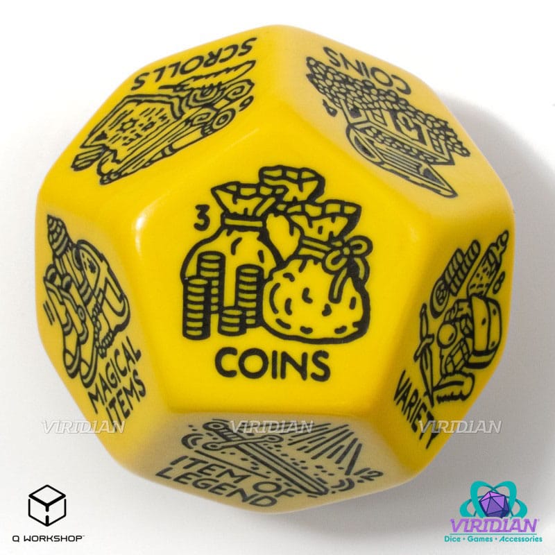 Viridian Jumbo Dice Treasure Generator Die D12 Yellow 5907699498543