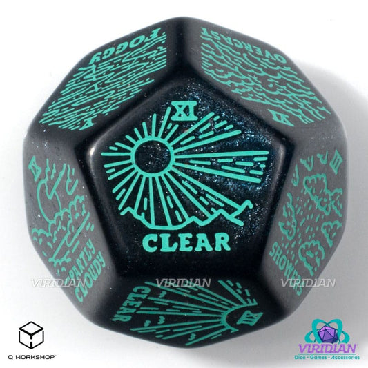 Viridian Jumbo Dice Weather Generator Die D12 Turquise 5907699498574
