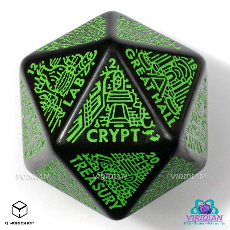 Viridian Jumbo Dice Dungeon Room Generator D20 Black  5907699498659