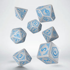 Shadow Scar Dice Set of 7 White & Blue 5907699498369