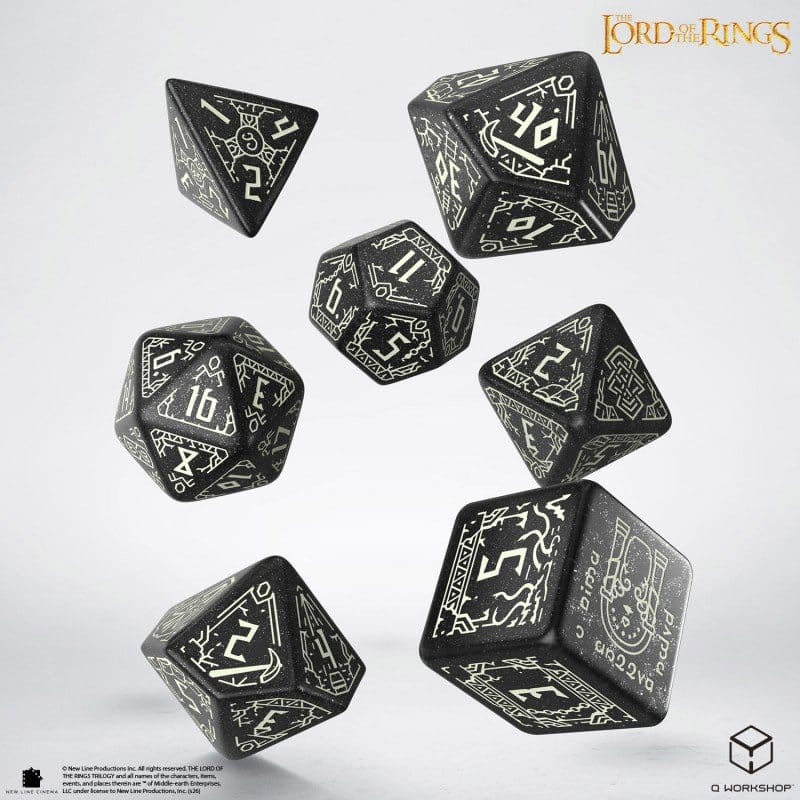 The Lord of the Rings Dice Set of 7 Moria (Glow in the Dark) 5907699498918