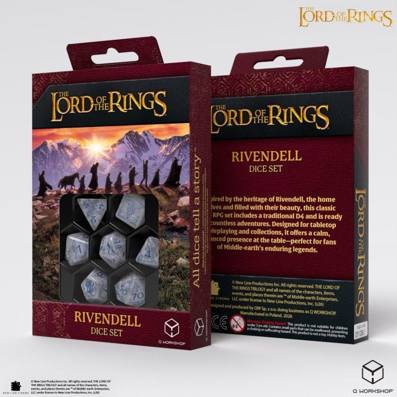 The Lord of the Rings Dice Set of 7 Rivendell (Stone) 5907699498932