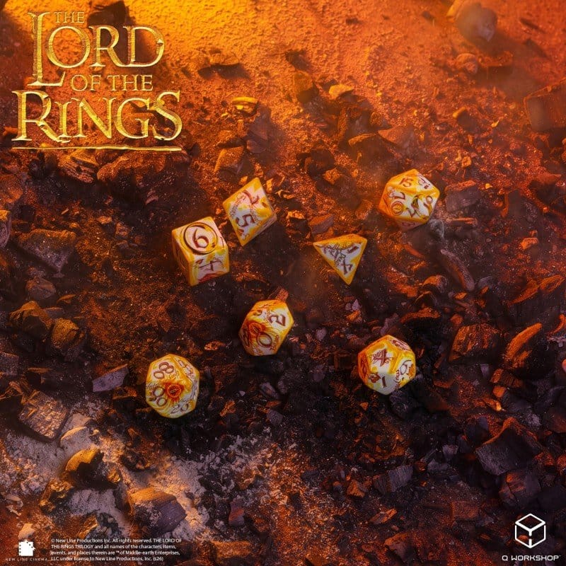 The Lord of the Rings Full Art Dice Set of 7 Ring-bearers (Whitefire Radiance) 5907699499083