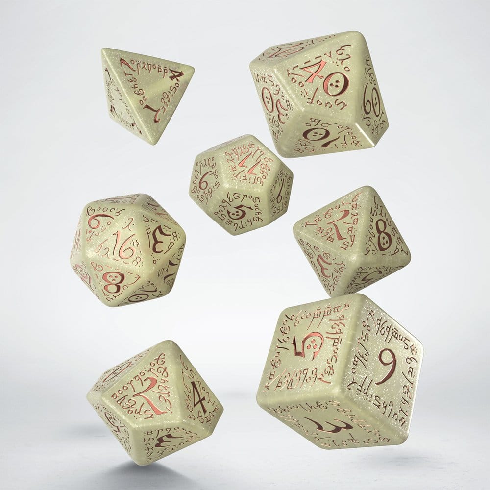 Elvish Jumbo Dice Set of 7 (Shimmering Beige & Copper) 5907699499199