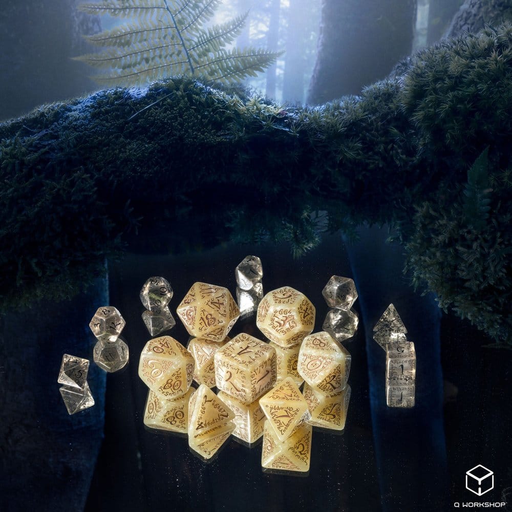Elvish Jumbo Dice Set of 7 (Shimmering Beige & Copper) 5907699499199