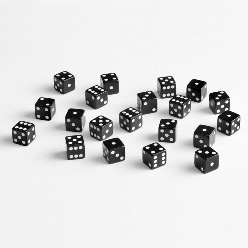 Q Workshop Dice Set Full Pack D6 Black (20) 5907699498345