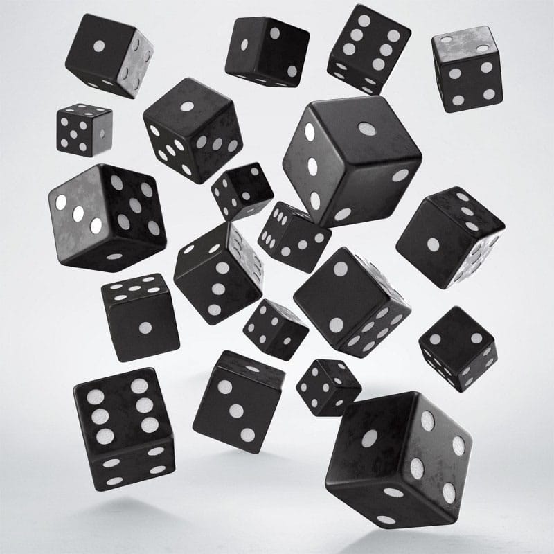 Q Workshop Dice Set Full Pack D6 Black (20) 5907699498345