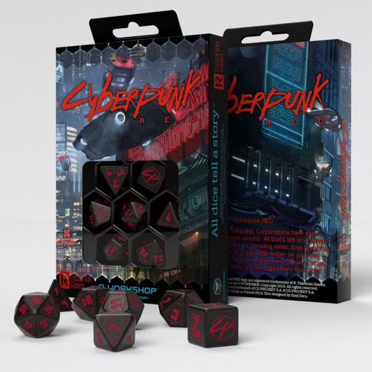 Cyberpunk Edition Dice Set Blood over Chrome (7) 5907699494972