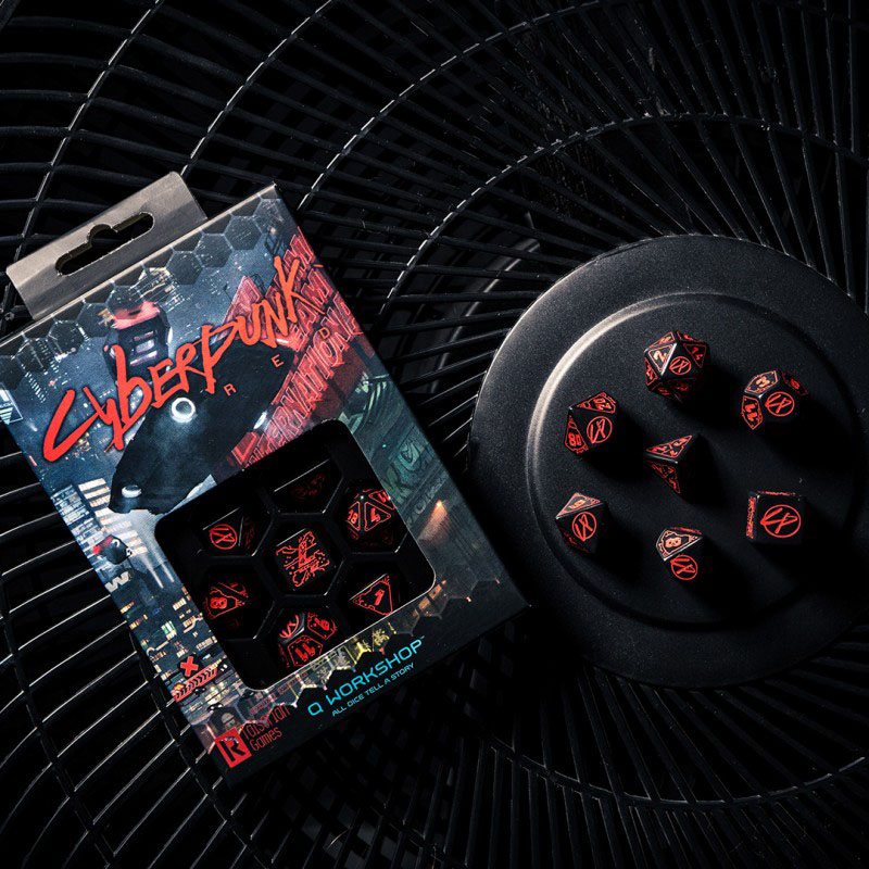 Cyberpunk Edition Dice Set Blood over Chrome (7) 5907699494972