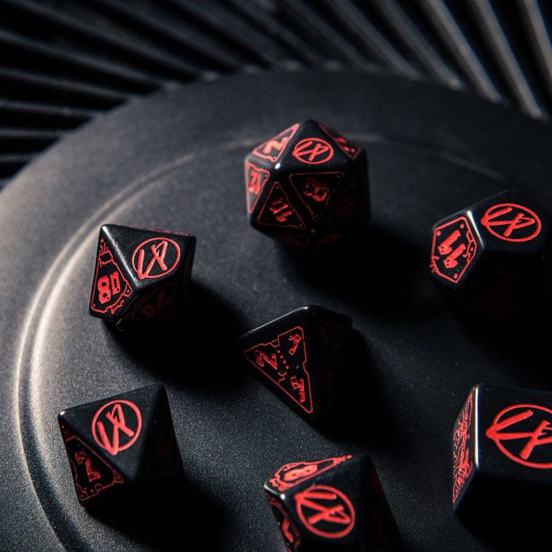 Cyberpunk Edition Dice Set Blood over Chrome (7) 5907699494972