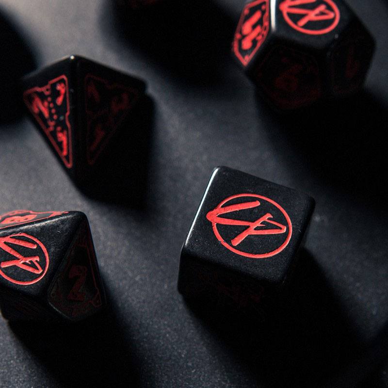 Cyberpunk Edition Dice Set Blood over Chrome (7) 5907699494972